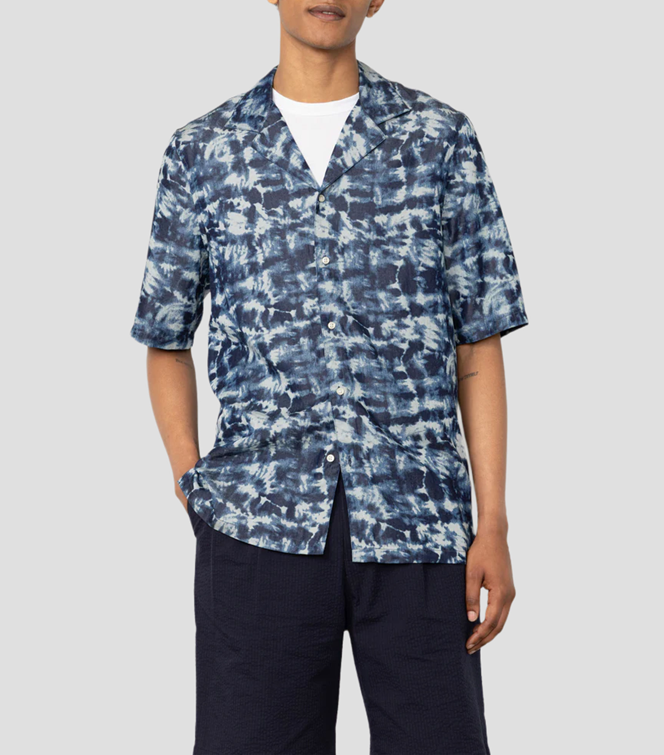 Camisa estampada manga corta Hombre